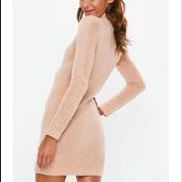 ✨ Missguided
Women's Natural Nude Fluffy High Neck Jumper Dress✨ - Picture 2 of 5
